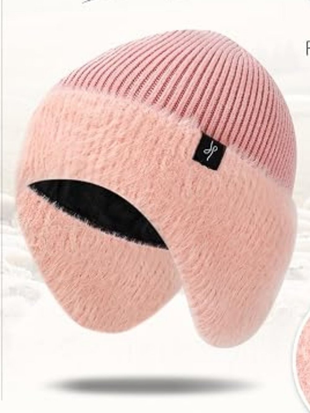 HAMUNI Fleece-Lined Beanie with Earflaps – Warm Winter Hat